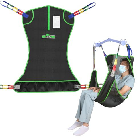 EZ Assistive Universal Full Body Patient Lift Sling, Patient Lift Sling for Bed Positioning and Bathing,Transfer Sling for Elderly,Bedridden (Black, Large)