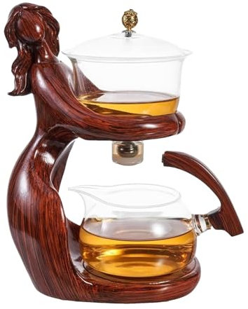 Teeservice – Tee-Infuson-Werkzeug, Glas-Teekanne, halbautomatische Teekanne mit Teesieb, leicht abtropfende Teekannen-Sets für Faultiere für D´s