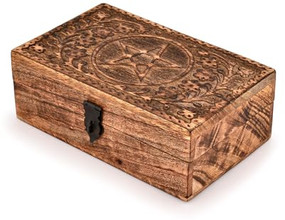 Indus Lifespace Schmuckkästchen aus Mangoholz, ideal zur Aufbewahrung von Schmuck, Münzen, Tartotkarten (20,3 x 12,7 x 7,6 cm)