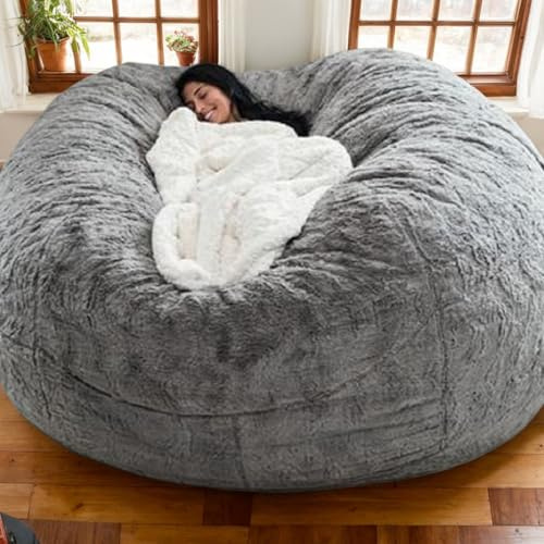 DOSYCOVUR Bean Bag Cover Only Velvet Bean Bag Sofa for Bedroom Living Room Patio Office Soft Washable Thickened Solid Color Beanbag Chair Adult Teenagers,I,150 * 75cm