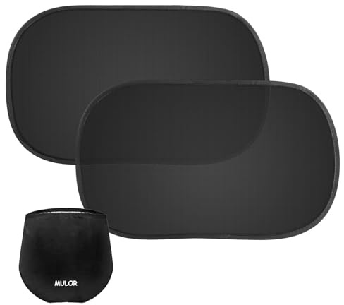 Mulor Pare-Soleil Voiture Adsorption électrostatique Pare-Soleil pour fenêtre latérale pour bébé Protection UV, 51×31 CM Taille Universelle Lot de 2