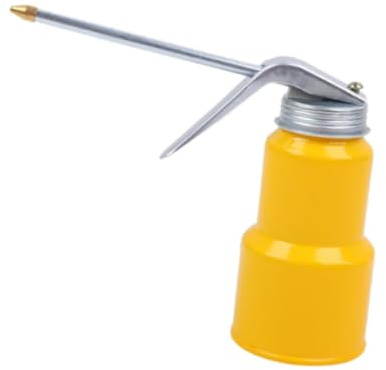 KiBcsLic Burette d'Huile Outil de Lubrification Bidon de Graissage Pulvérisateur d'Huile Pompe à Main avec Fonctionnement Manuel pour Une Distribution, Le Métal Jaune Peut, 300 ML