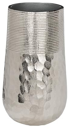 EGLO Living Deko Vase Nilgaut, Metallvase für Trockenblumen, Blumenvase Kunstblumen, Metall in Silber, H 28 cm