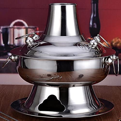 Pentola Cinese In Rame, Bollitrice Tradizionale In Acciaio Inox Per Zuppa Riscaldata A Carbone, Pentola Per Cucinare All'Aperto, Pentola Per Picnic, Pentola Per Stufato, Fonduta Di Formaggio Per Rist