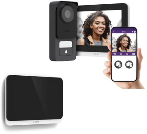 Videoportero Philips WiFi con 2 Pantallas Táctiles, RFID y App