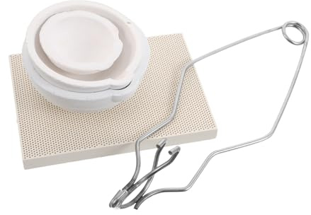 SHINEOFI Crogiolo per Oro Tazza in Quarzo Piccolo Crogiolo Portatile Include Piastra per Saldatura Nido d e Metalli Ad Temperatura