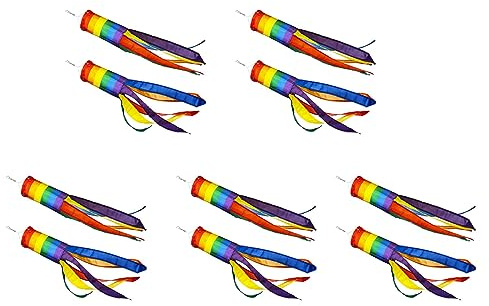 Uikdjgu 10 Pieces Windsock Colorful Hanging Decoration Windsock for Outdoor Hanging
