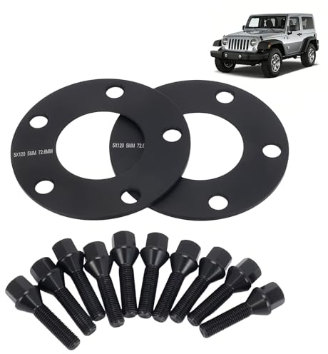 QKVBKAU Spurverbreiterung 10mm 2x5mm BMW E36 E46 E90 E91 E60 E61 Spurplatten 5x120 SCC