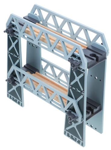 Gogogmee Ponte in Legno per Trenino Accessorio Stazione Ferroviaria Scale Track Ponte Doppio Smontabile per Set Trenino Gioco Educativo e Sviluppo Abilità Motorie