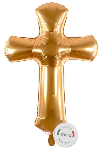 Globo de foil XXL de balloa con cruz dorada, globo de helio para decoración religiosa, globo con cruz para bautizo, comunión, confirmación, regalo para celebración en la iglesia, decoración festiva