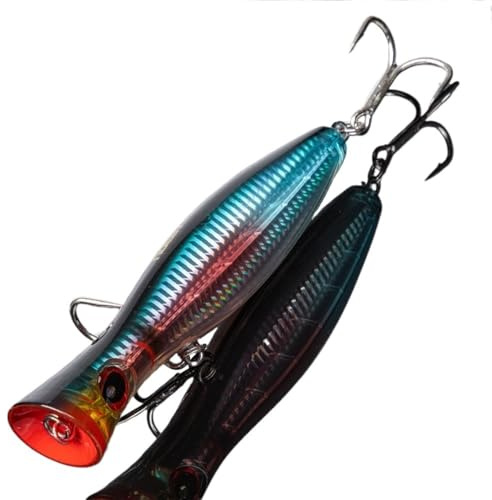 LLMWFA Wobbler Flottant Topwater 43g/78g/150g, Grands appâts durs artificiels 12cm/16cm/20cm, leurres de pêche Popper 1 pièce(Sapphire Blue,120mm x 43)