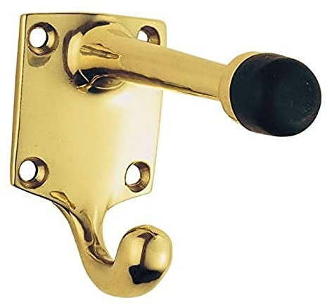 Victorian - HAT & Coat Hook with Rubber Buffer | Carlisle Brass AA38 Victorian-HAT & Coat Hook with Rubber Buffer, Polished Brass