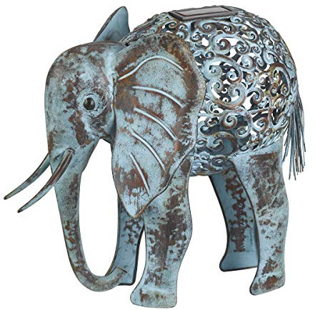 Smart Solar Elefante de metal ornamental luz solar