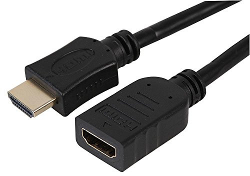 PRO SIGNAL PSG04128 HDMI Lead with Ethernet, Male to Female, Nickel Plated Contacts, 2m Black