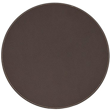 Nikalaz 1 Stück Rund Platzdecken, Rund Tischset, Tisch mat 33 cm aus recyceltem Leder (Braun)