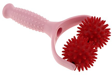 Massage-Roller mit Griff punkt Massageball Roller Massagebälle mit Noppen. in verschiedenen Farben, Rosa-Rot