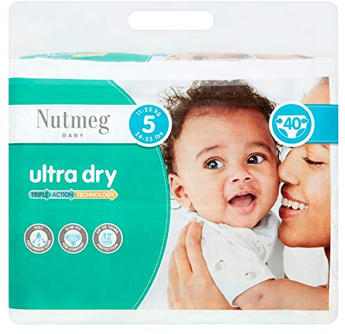 Nutmeg Baby Ultra Dry Size 5 11-25kg (40 Nappies)