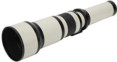 Zunate Téléobjectif, Alliage + Verre Optique 650-1300 mm Zoom téléobjectif à Mise au Point Manuelle avec Bague d'adaptation pour Appareil Photo pour à Monture AI, pour