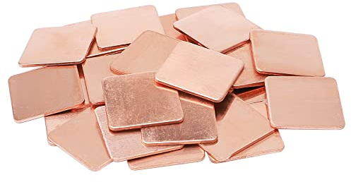 Ellbest 30pcs 20 x 20 x 1 mm Copper Skiving Fin Heatsink Copper Pad Shim Thermal Kit for Cooling PC Components IC Chipset GPU CPU
