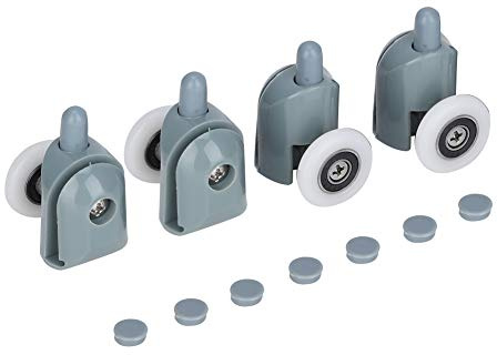 Lot de 4 poulies de rechange pour porte coulissante de douche en verre, roulettes coulissantes pour cabines de douche, cabines à vapeur (roue simple)