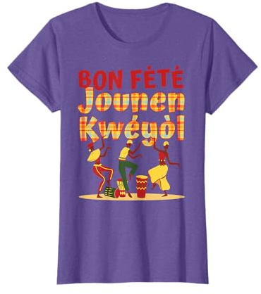 Bon Fete Jounen Kweyol, Happy Creole Day Madras Plaid T-Shirt