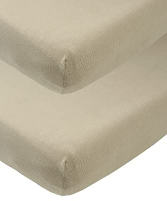 Meyco Spannbettlaken 2er Pack Beistellbett 50x90cm Jersey Taupe | 100 % Baumwolle - Oeko Tex zertifiziert - Spannbetttuch - Rundum-Gummizug - atmungsaktiv & hautfreundlich