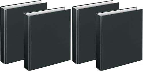 VELOFLEX A115108 - Ringbuch Basic, DIN A5, 2 Stück, schwarz, Füllhöhe 25 mm, Ringordner mit 2 Ring-Mechanik (Packung mit 2)