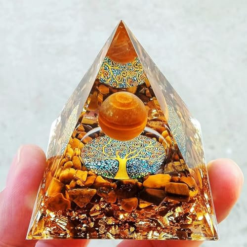 AIBAOBAO PiráMide Cristales SanacióN con Esfera Amatista árbol Vida Piedras Naturales EnergíA Chakras MeditacióN Yoga, Simboliza el Avance Carrera Felicidad Seguridad Salud Regalo Curativo Positivo
