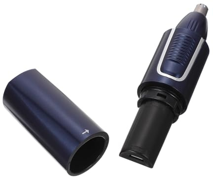Wiederaufladbarer Nasenhaarschneider 3-in-1 USB für Männer | Abs und Edelstahl, Abnehmbares Design, Blaue Ausführung, für Nasenhöhle, Augenbrauen und Koteletten