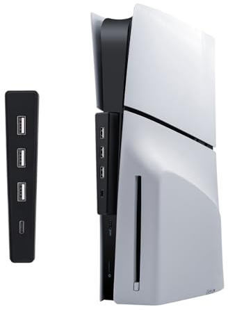 Mcbazel Hub USB pour PS5 Slim, Extension USB multiport pour PS5 Slim, Adaptateur d'extension de données Haute Vitesse avec 3 Ports USB 2.0 et Un Port de Type C 2.0