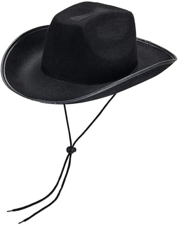 Aymzbd Western-Cowboy-Hut, Sonnenhut, Cowboy-Cowgirl-Hut, Sonnenhut für Camping, Festival, Angeln, Schwarz