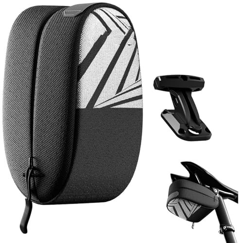 Satteltaschen Für Fahrrad, Fahrrad-Satteltasche, Reißverschluss Wasserdichte Sitztasche, Multifunktionale Aufbewahrungstasche Für Handys Tragbare Untersitztasche Mit Verstellbarer Halterung,Schwarz,S