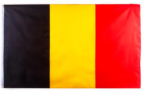 Große Belgien Flagge 90x150 cm (5x3ft) Riesige Belgische Fahne für Fußball WM 2026 Nationalfeiertag Olympia Sportevents Deko Bar Garten Straße Umzug Dekoration Fanartikel Public Viewing