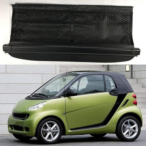 KEAAN Auto Einziehbar Laderaumabdeckung Kofferraumabdeckung für Smart fortwo 2009-2020, Ausziehbar Kofferraum Schutz Abdeckung Rollo Auto Frachtabdeckungen Ersatz Zubehör