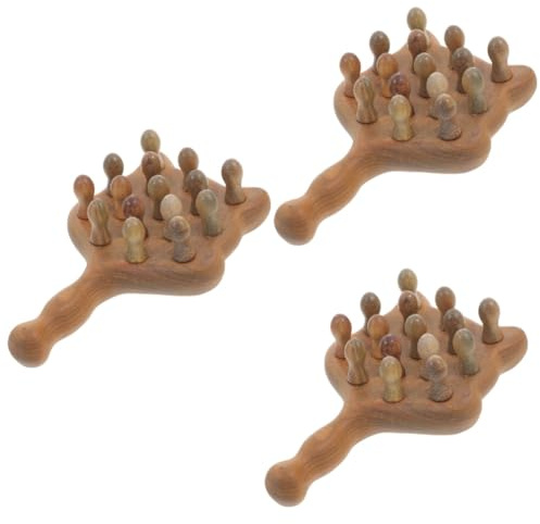 FOMIYES 3 Stück Katzen Massagekamm Einfacher Massagekamm Kreativer Kamm Kopfhaut Schabe Werkzeug Holz Massagegerät Kamm Kopfhaut Massagegerät Kreativer Holz Massagekamm
