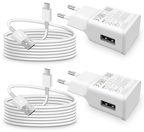 Chargeur pour Samsung Charge Rapide, [Lot de 2] Adaptateur Secteur avec 1,5M USB Type C Cable pour Samsung Galaxy A15 A14 A13 A25 A34 A35 A55 A54 A53 A51 A50 A41 A40 A04S A05S S8 S9 S10 S20 S21