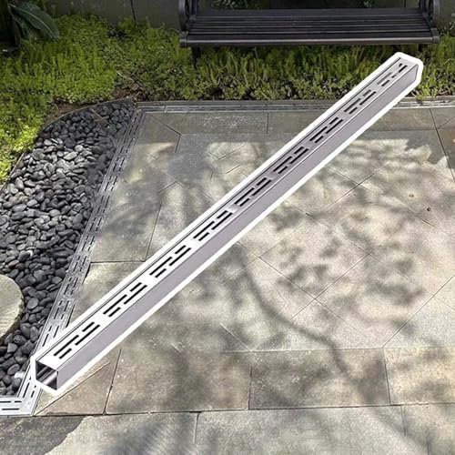 Canaleta Desague con Rejilla Canal de Drenaje de Acero Inoxidable 304 con Rejilla, Tubería de Drenaje de Zanja Resistente para Exteriores e Interiores, Filtro de Drenaje Lineal para Bloquear Los Desec