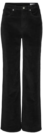 VERO MODA Jean VMTESSA pour Femme, Coupe Large, Taille Haute, Noir, 29W / 30L