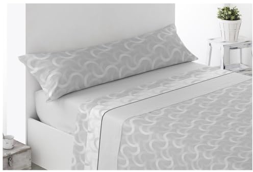 Acomoda Textil – Juego de Sábanas Térmicas de Pirineo. Sábanas de Invierno Tejido Polar para Cama Individual y Matrimonio, 3 Piezas Ropa de Cama Ajustable, Suave y Cálida. (Seron Gris, Cama 150 cm)