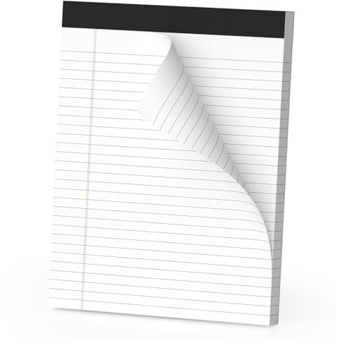 Legal Blöcke, 21,6 x 27,9 cm, 80 Blatt, breite linierte Rechtsblöcke, Blöcke aus Papier, Schreibblock – ideal für Büro, Schule oder Zuhause