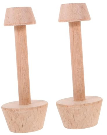 WEKADRIN 2pcs Egg Tart Tins Double-Headed Wooden Molds for Baking Tart Pastry Tamper Presser for Home Chefs Bakers