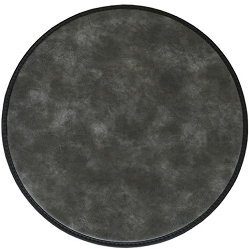 Runde Leder-Hocker-Kissen, rutschfest, Esszimmer-Sitzpolster, wasserdicht, Stuhlkissen für Hochhocker, Bistro-Stühle, Bistro-Bar-Sitz, Grau, 35 cm, 4 Stück