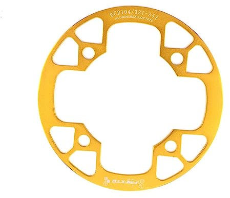 SHUNMIN Kettenblatt 104bcd MTB Fahrrad Kettenrad Schutzabdeckung Fahrrad Schutzplatte Schutz Fahrrad Kurbelgarnitur Vollschutzplatte FahrradkettenbläTter(32-34T Gold)