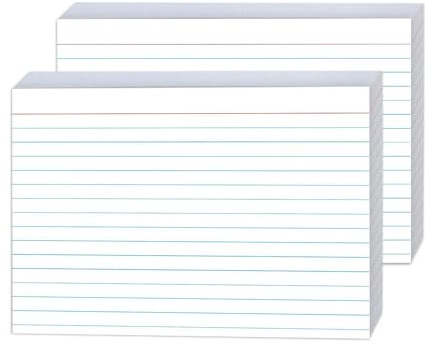 50 Pack 5x7 Ruled Index Cards - White Lined Flash Cards for Studying, Note Taking & Office Organization, Premium Quality Note Cards for School & Work