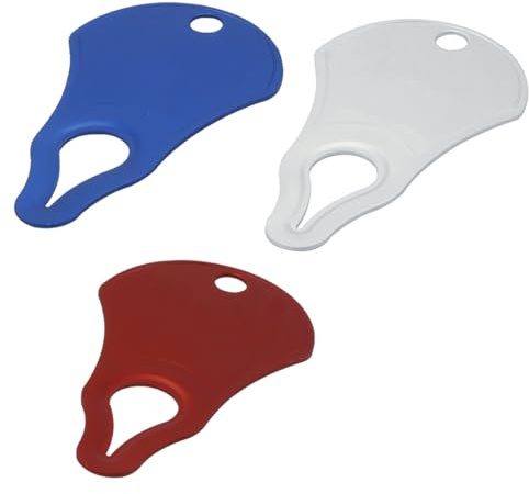 Orivin 3 herramientas de aleación de aluminio para quitar garrapatas de mascotas, ligeras y compactas, de 6,4 cm x 3,8 cm x 0,1 cm, 5 g, color rojo, azul y plateado.