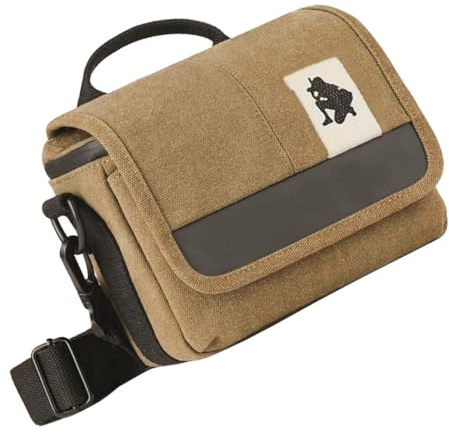 Sacoche Imperméable pour Compact Toile Kaki Appareil, Photo | Bandoulière Portable, Design Multifonction, pour Caméras Hybrides, Protection Anti-éclaboussures, Style Élégant