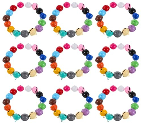 FRCOLOR 100pezzi Campanellini Per Collare Per Animali Domestici Colorati e Rotondi Piccoli Ciondoli Per Cani e Gatti Decorazioni Per Collare