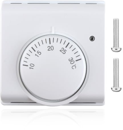 Central Heating Room Thermostat for Honeywell T6360B TC-RSTATL Mechanical Adjustable Dial Stat with Neon indicator Boiler Wall 2 Wire Thermostats Control Panel Replacement Energy Saving