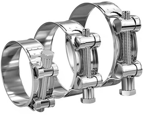 Abrazadera potente de acero inoxidable 304 for mangueras de aire, agua, escape y combustible. Clip for silenciador de motocicleta. Herramienta de soldadura y sellado.(48-51mm)