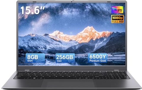 BLUEING 15.6 Inch FHD Laptop, Pentium Gold 6500Y Processor(Up to 3.4GHz) - 8GB RAM 256GB SSD Fast Dual-Band WiFi,5000mAh Battery,Bluetooth 5.0,2*USB 3.2,Type-C Ideal for Study, Home& Office